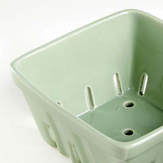 Mint Berry Box Porcelain Colander