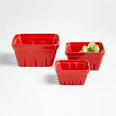 View Berry Box Colanders Red, Set of 3 details