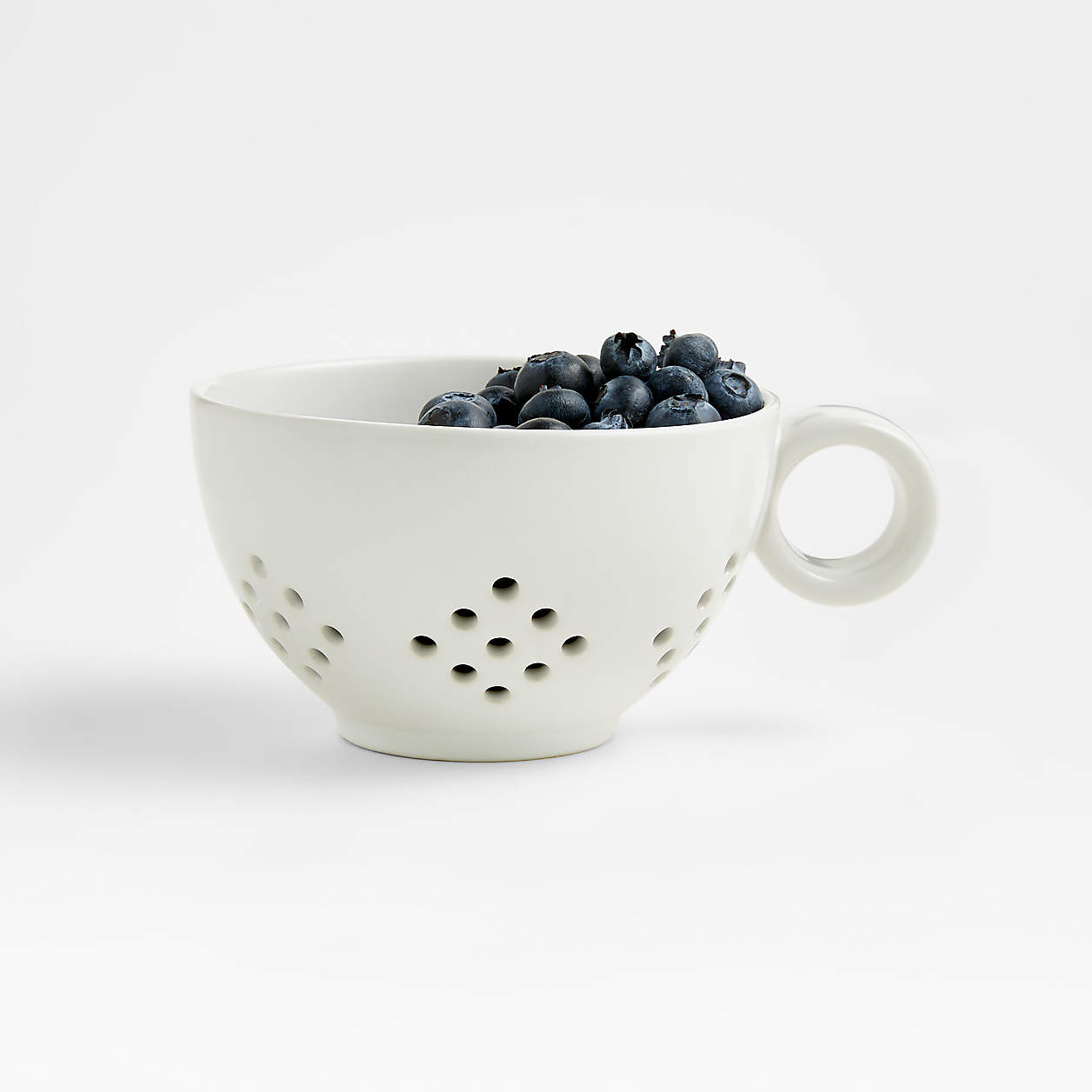 Matte White Berry Colander Mug