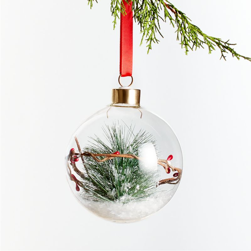 Berry Pine in Glass Ball Christmas Tree Ornament - image 0 of 3