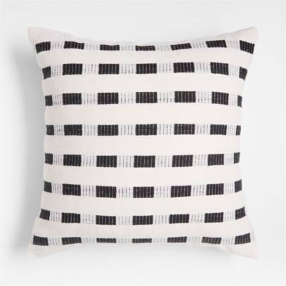 Bolé Road Bertu Ethiopian Cotton 20x20 Onyx Black Throw Pillow