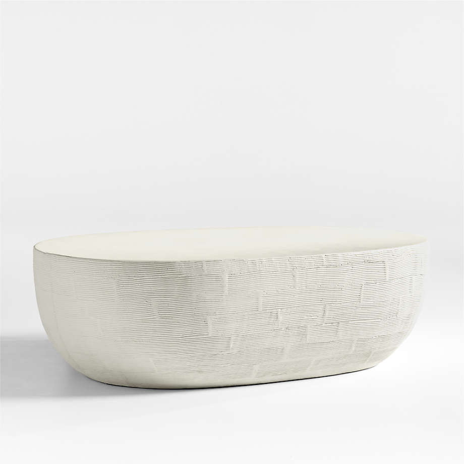 Crate&Barrel Beton Oval Concrete Coffee Table Yorkdale Mall