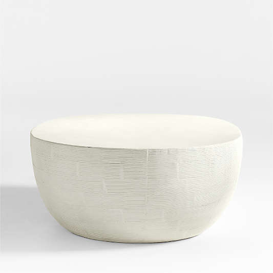 Beton White Concrete 52" Oval Coffee Table