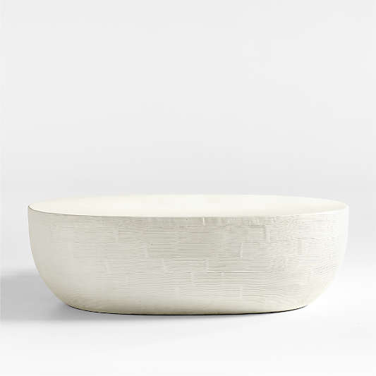 Beton White Concrete 52" Oval Coffee Table