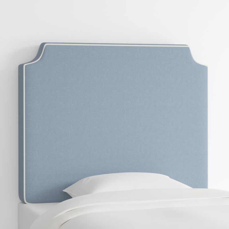 Bevel Blue with White Piping Twin Charging Wall-Mounted Headboard - image 1 of 5