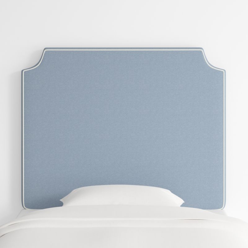 Bevel Blue with White Piping Twin Wall-Mounted Headboard - image 0 of 5