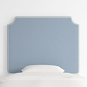 Bevel Blue with White Piping Twin Wall-Mounted Headboard