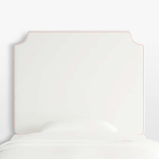 Bevel White with Pink Piping Twin Wall-Mounted Headboard