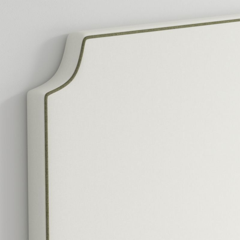 Bevel White with Green Piping Twin Wall-Mounted Headboard - image 4 of 6