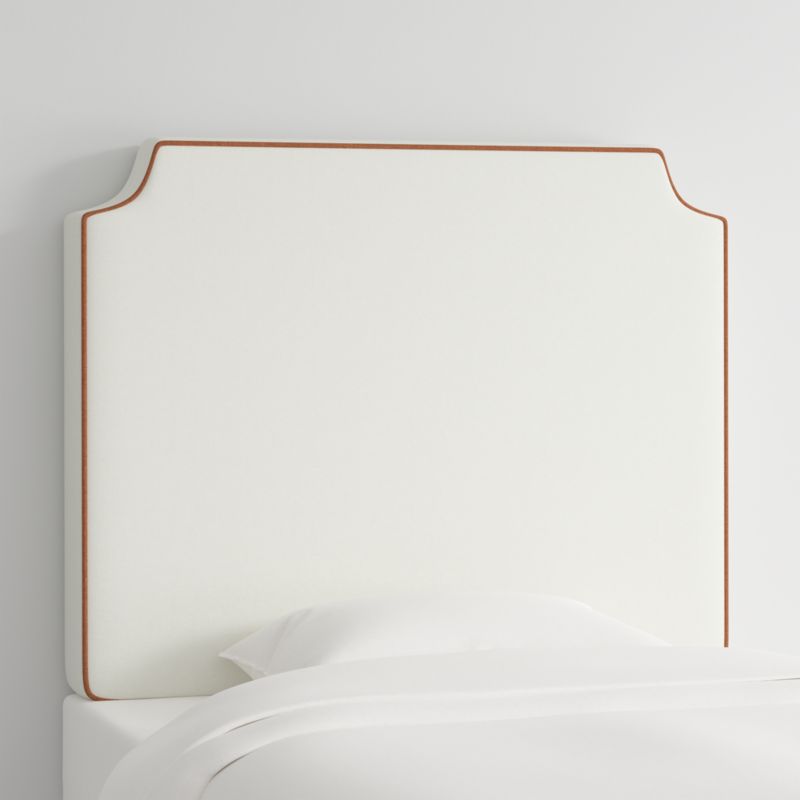 Bevel White with Terracotta Piping Twin Charging Wall-Mounted Headboard - image 2 of 6