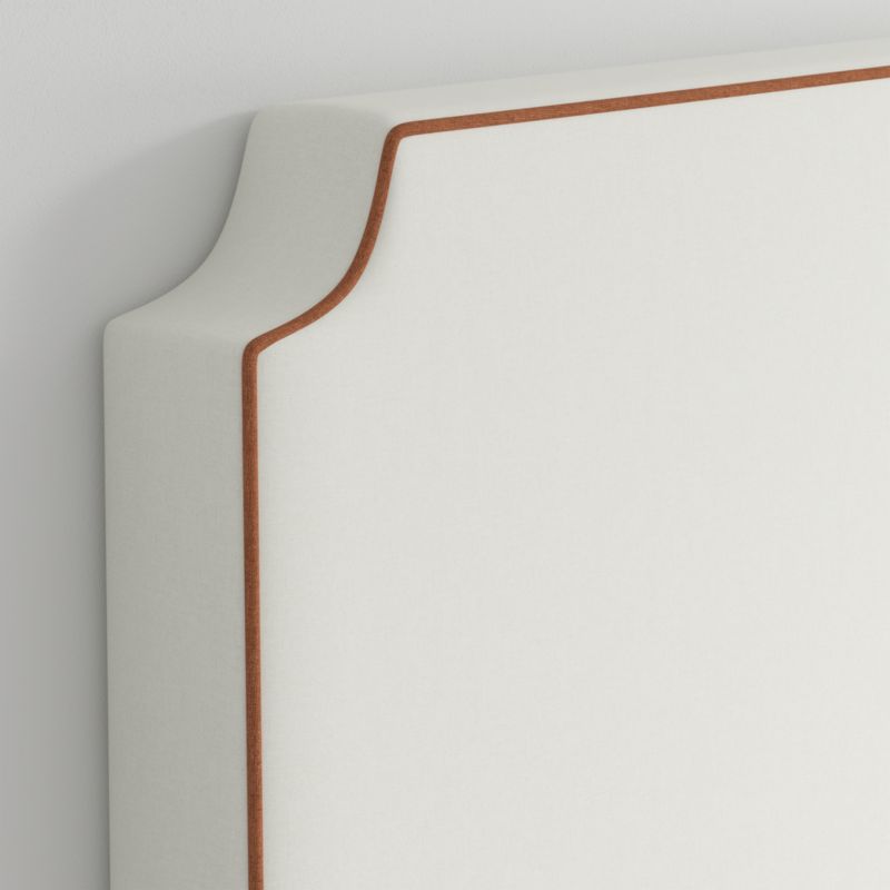 Bevel White with Terracotta Piping Twin Charging Wall-Mounted Headboard