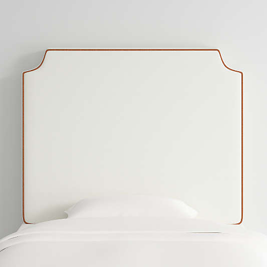 Bevel White with Terracotta Piping Twin Charging Wall-Mounted Headboard