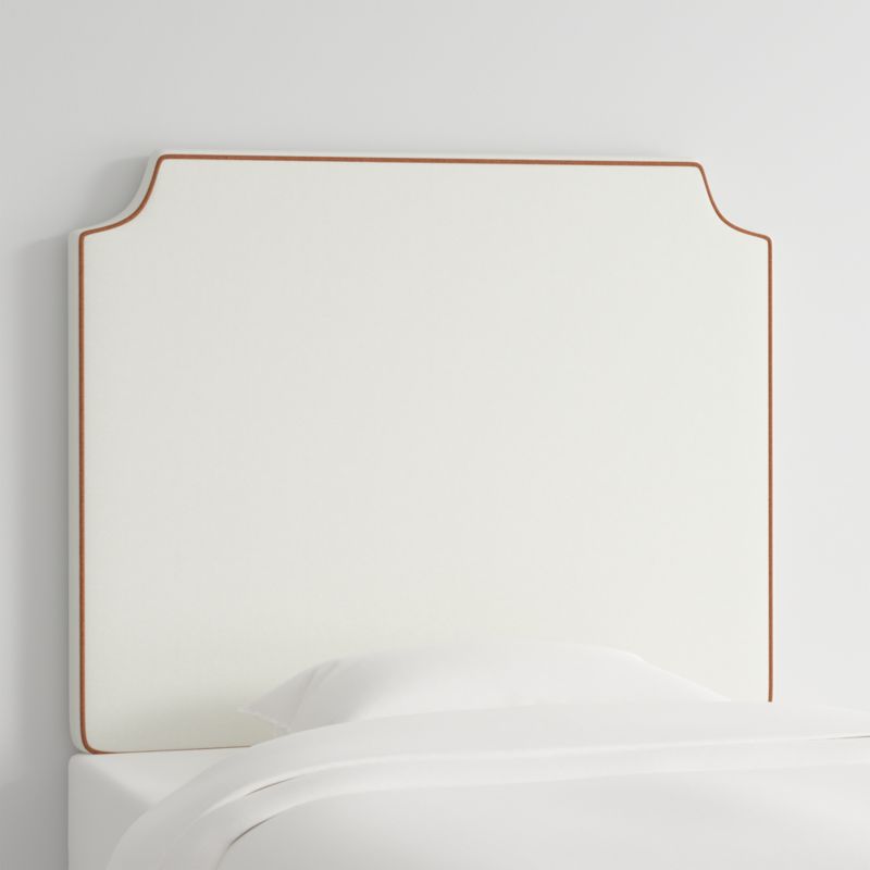 Bevel White with Terracotta Piping Twin Wall-Mounted Headboard - image 2 of 6