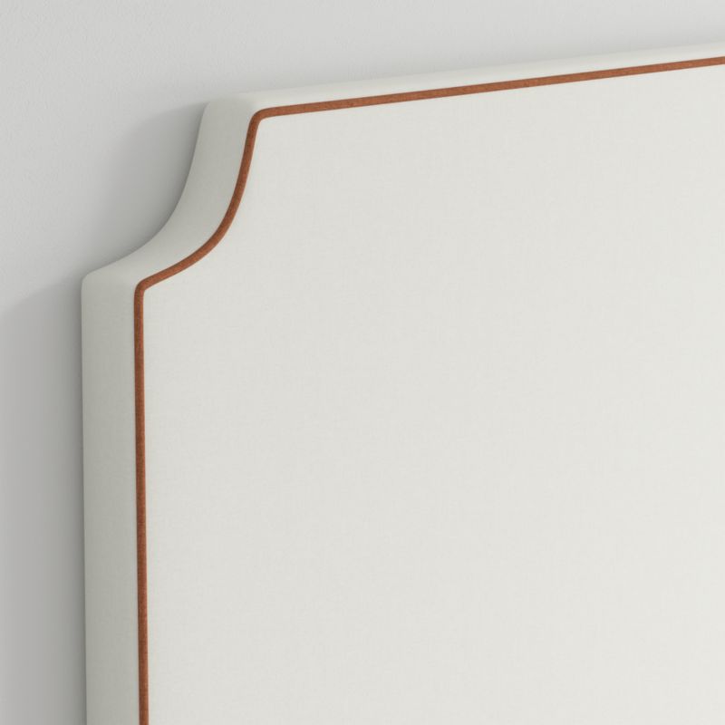 Bevel White with Terracotta Piping Twin Wall-Mounted Headboard - image 3 of 6