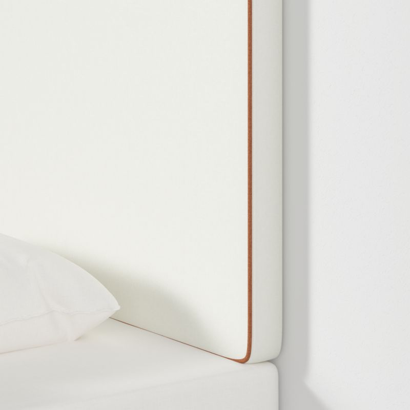 Bevel White with Terracotta Piping Twin Wall-Mounted Headboard - image 4 of 6