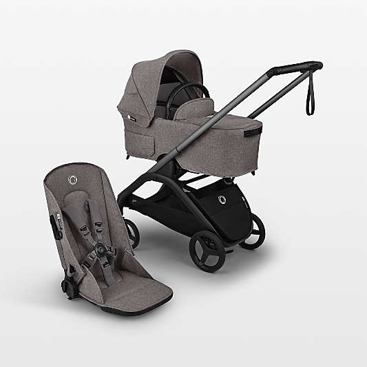 Bugaboo Dragonfly Plus Seat Complete Grey Melange with Graphite Grey Frame Baby Stroller and Bassinet