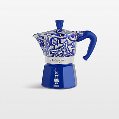 View Bialetti Moka Dolce & Gabbana Blu Mediterraneo 6-Cup Espresso Maker details