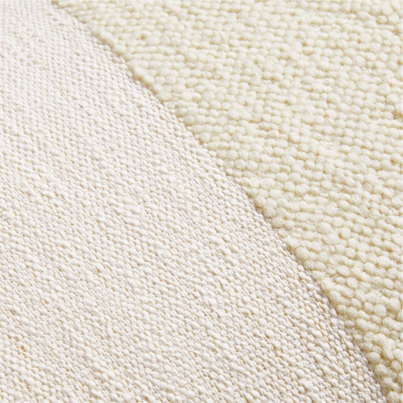 Biella Wool-Cotton Blend Textured 36"x16" Arctic Ivory Throw Pillow with Feather Insert - image 2 of 6