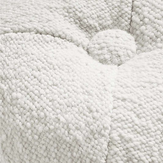 Biella Wool-Cotton Blend Textured Sphere 12x12 Arctic Ivory Throw Pillow