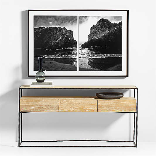 "Big Sur" by Gold Rush Art Co. Black and White Photograph 60"x40" Framed Wall Art Print