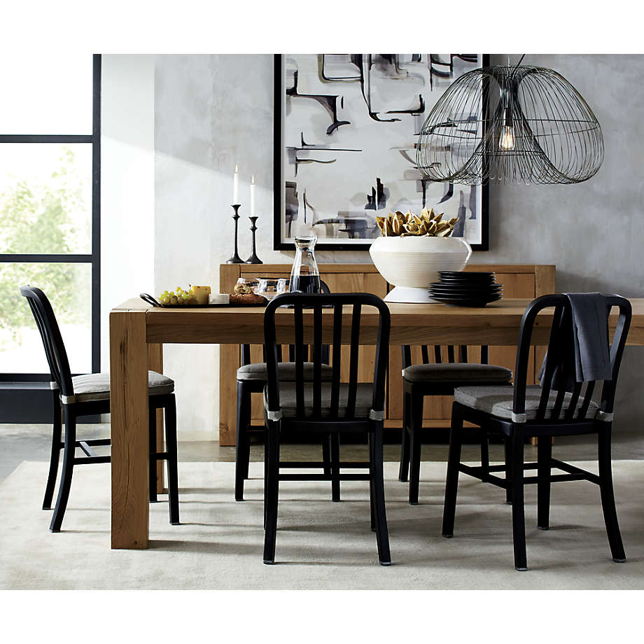 Delta Matte Black Dining Chair with Cushion Crate Barrel