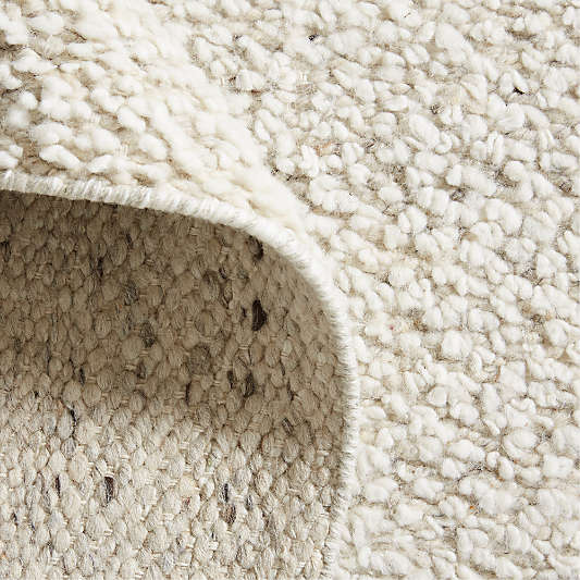 Big Sur Wool Handwoven Ivory White Area Rug 9'x12'