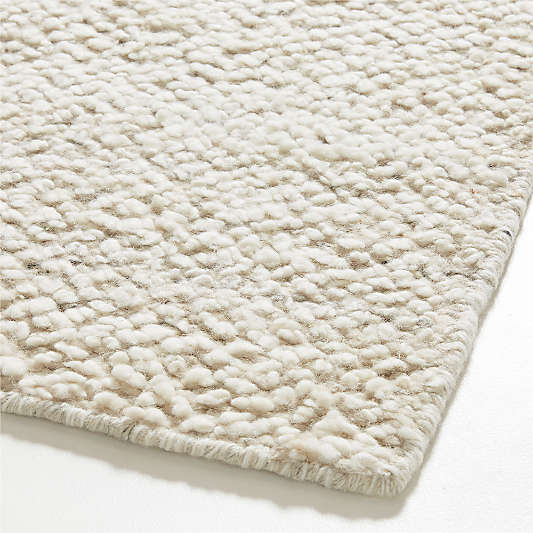 Big Sur Wool Handwoven Ivory White Area Rug 8'x10'