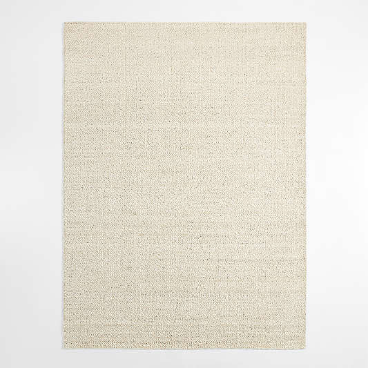 Big Sur Wool Handwoven Ivory White Area Rug 8'x10'