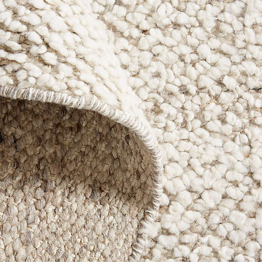 Big Sur Wool Handwoven Light Beige Rug Swatch 12"x18"