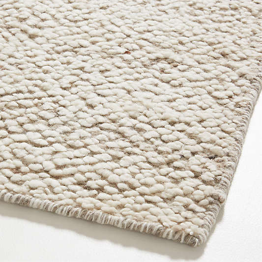 Big Sur Wool Handwoven Light Beige Area Rug 9'x12'