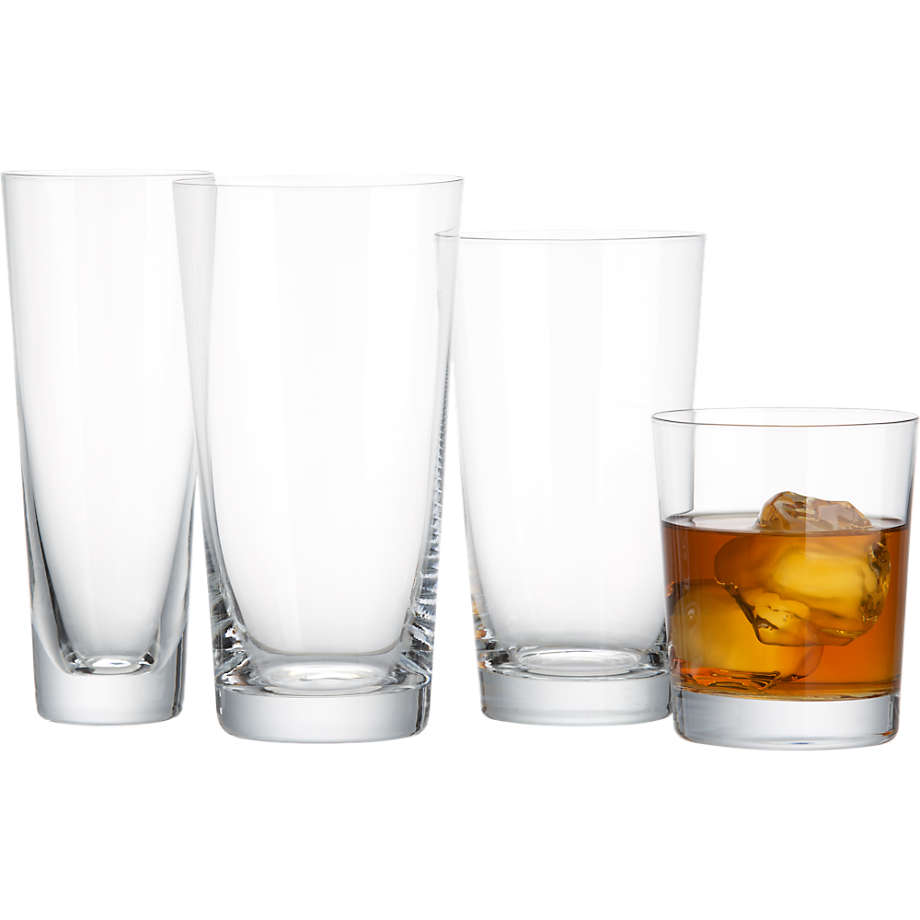 Crate and Barrel Gibson Highball Glasses Set of FOUR 6 1/8 Inch 18
