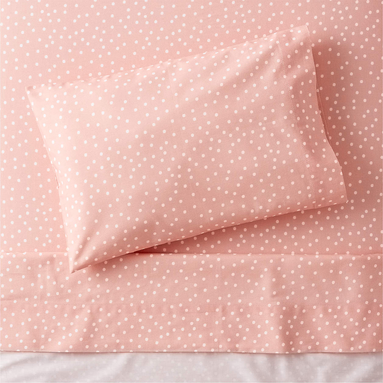 Bijou Organic Pink Polka Dot Toddler Sheet Set Crate & Kids