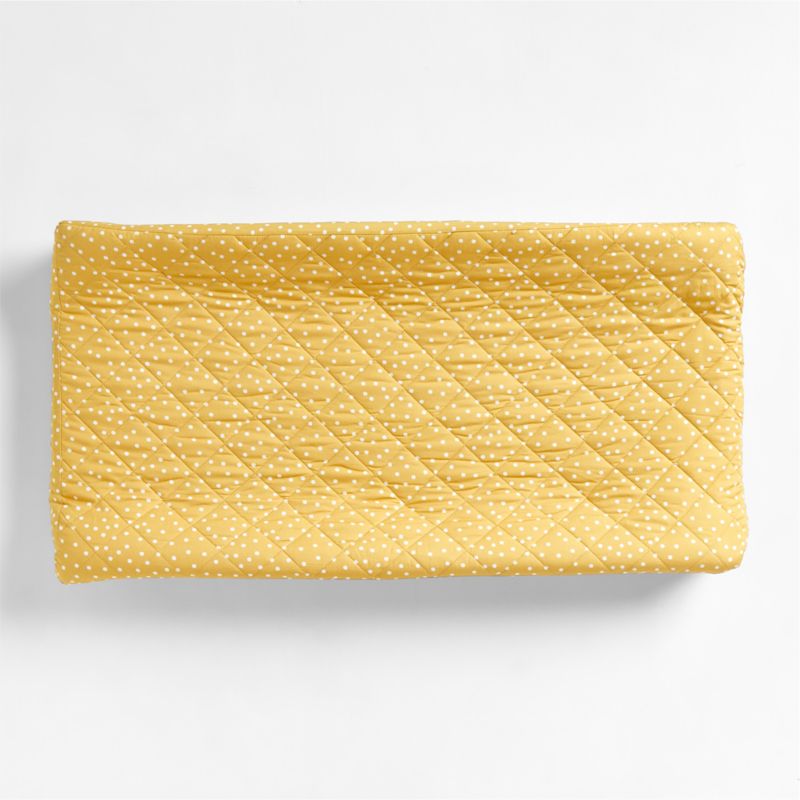 Bijou Organic Yellow Polka Dot Baby Changing Pad Cover | Crate & Kids