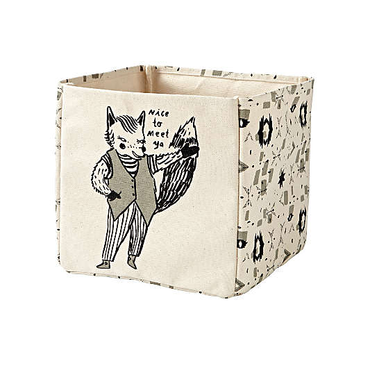 Forest Etiquette Fox Cube Bin