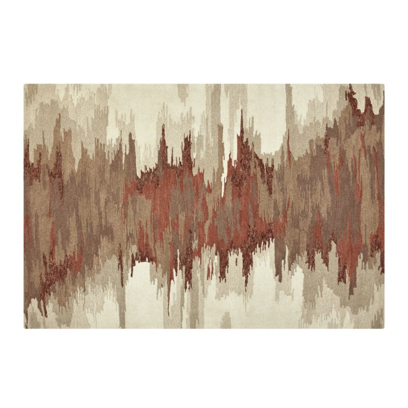 Birch Terra Cotta Wool-Blend Abstract Area Rug 6'x9'