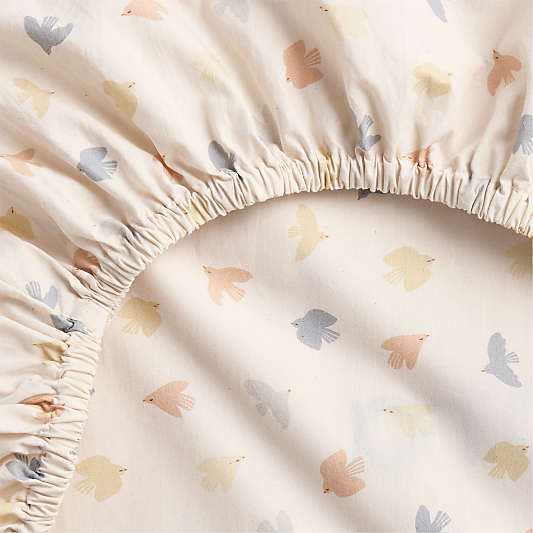 Birdie Blossoms Organic Cotton Baby Crib Fitted Sheet