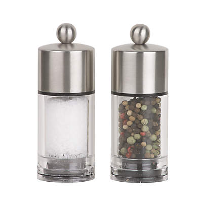 Farmhouse Rustic Distressed 6 Salt Shaker & Pepper Mill Shakers Grinder  Black and White 