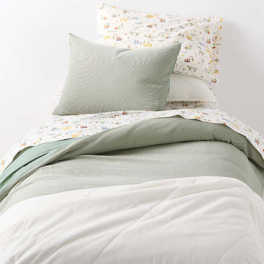 Biscuit Gauze Verte Green Kids Twin Duvet Cover