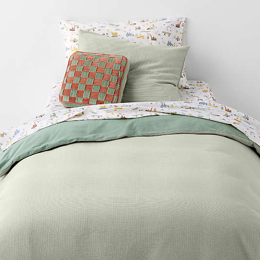 Biscuit Gauze Verte Green 100% Organic Cotton Kids Full/Queen Duvet Cover