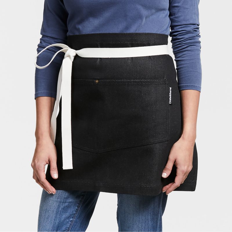 Bistro Black Organic Cotton Half Apron