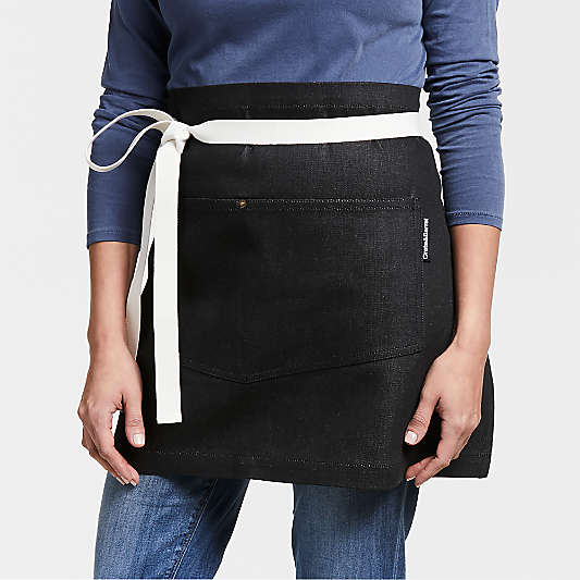 Bistro Black Organic Cotton Half Apron