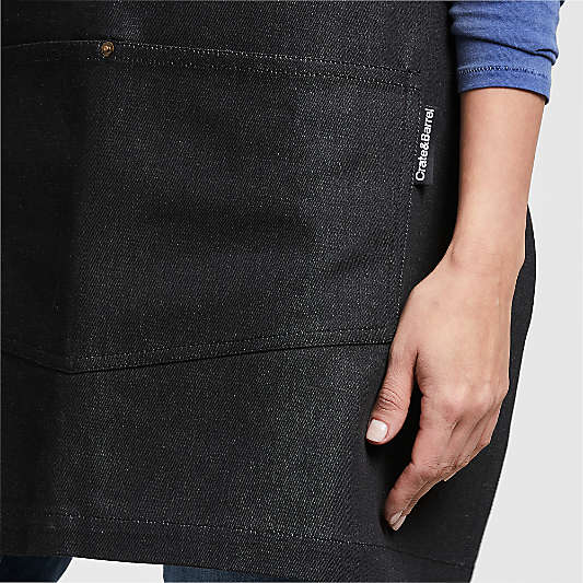 Bistro Black Organic Cotton Half Apron