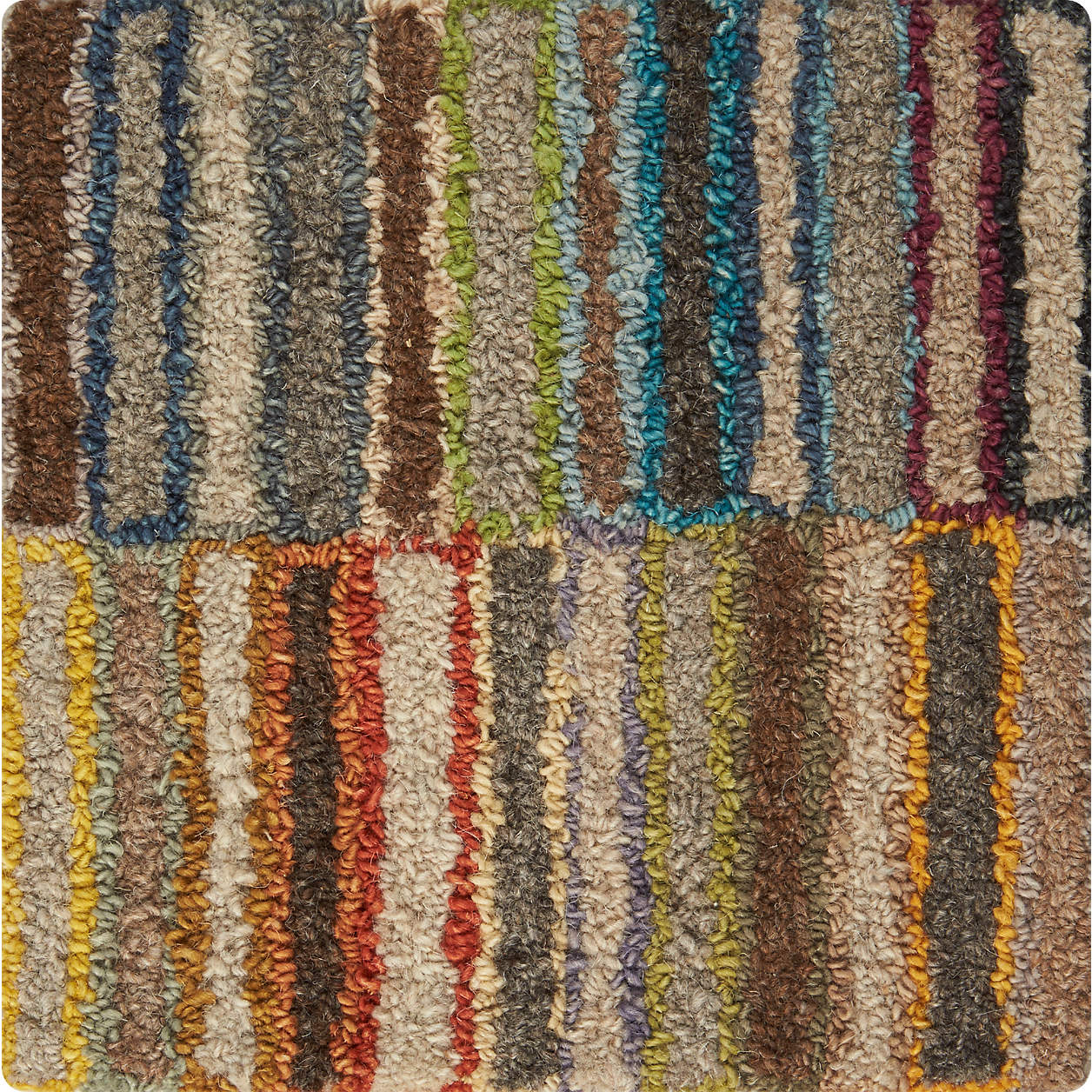 Bix Striped Wool 12" sq. Rug Swatch + Reviews Crate & Barrel