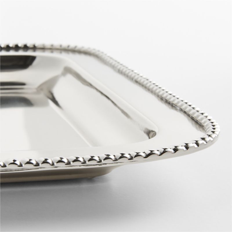 Bijoux Chrome Beaded Trim Serving Tray - image 3 of 4