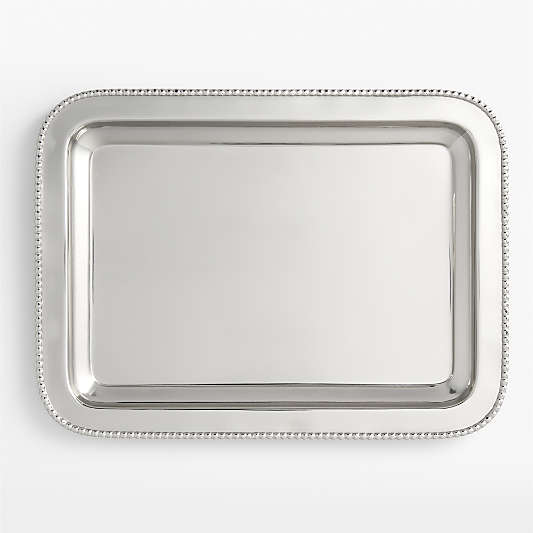 Bijoux Chrome Finished Beaded Trim Serving Tray