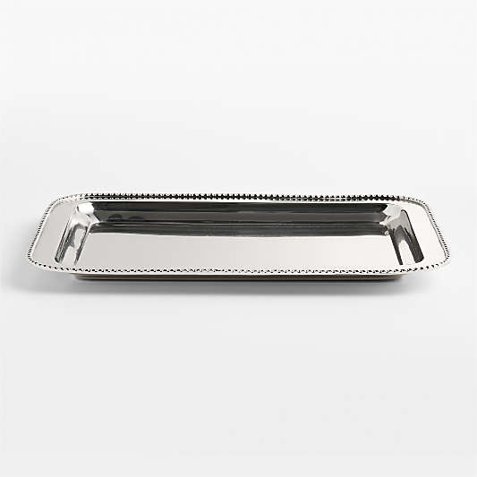Bijoux Chrome Beaded Trim Serving Tray