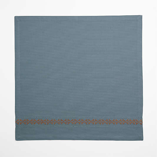Blue Cross Stitch Napkin, Set of 4
