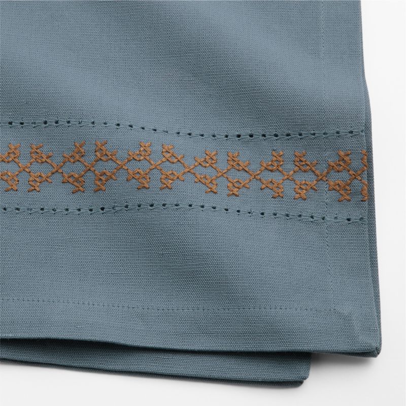 Blue Cross Stitch Napkin, Set of 4 - image 2 of 3