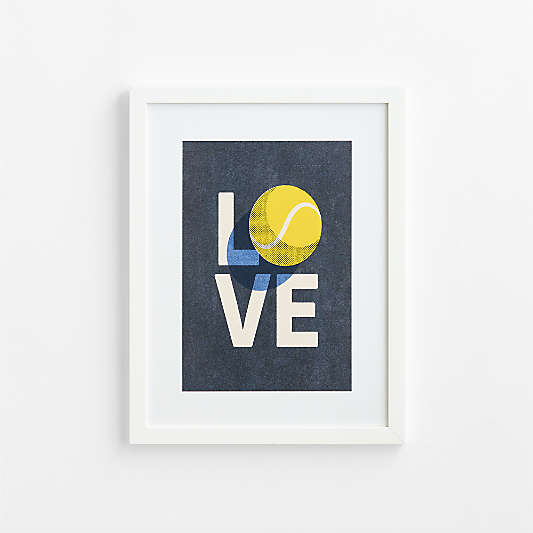 Blue Love, All White Framed Wall Art Print by Venus Williams