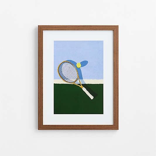 Blue Match Ready Walnut Framed Wall Art Print by Venus Williams